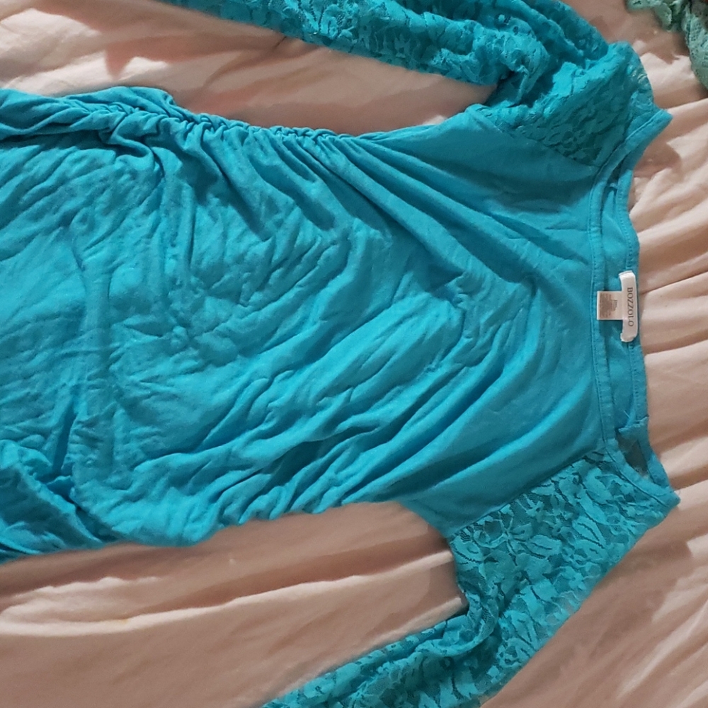 Long sleeve lace body con shirt